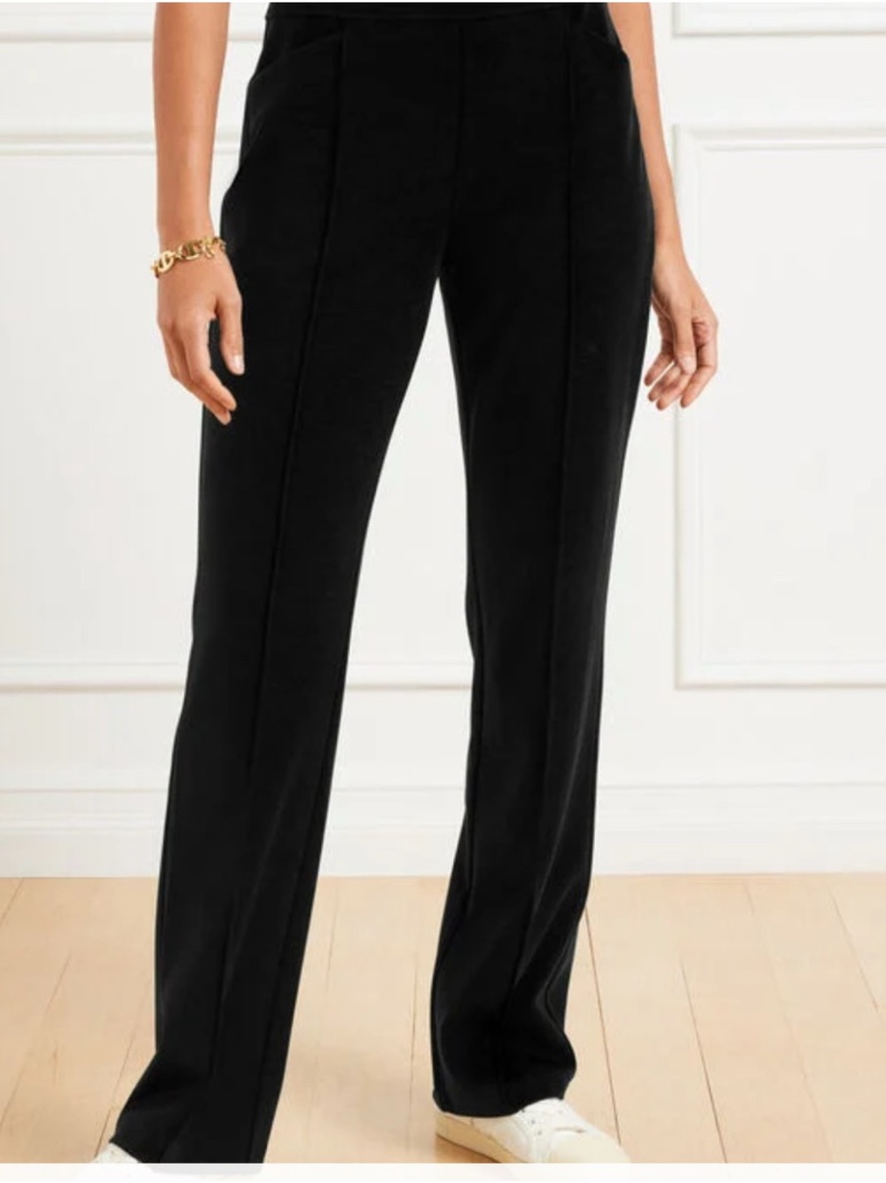 Talbot’s PASSPORT PONTE PINTUCK STRAIGHT LEG PANTS